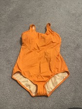 Lands End Tugless Tank One Piece Swimsuit Orange Women s Size 18 NEW