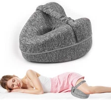 Memory Foam Knee Pillow for Side Sleepers, Adjustable Leg Support for Alignment