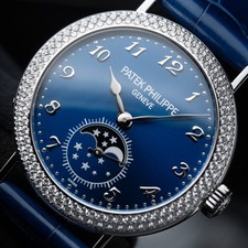Patek Philippe Complications UNWORN 2025 Ladies Moon Phase Blue White Gold Watch 3