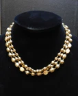 Miriam Haskell Signed Vintage 3-Strand Silver Faux Pearl 16" Necklace Read