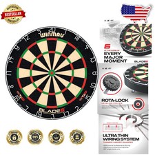 Blade 6 Dartboard Bundle Professional Sisal PDC Tournament Board Rota-Loc...