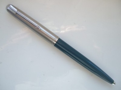 Früher Vintage PARKER 51 Kugelschreiber - türkisblau, Metallfäden