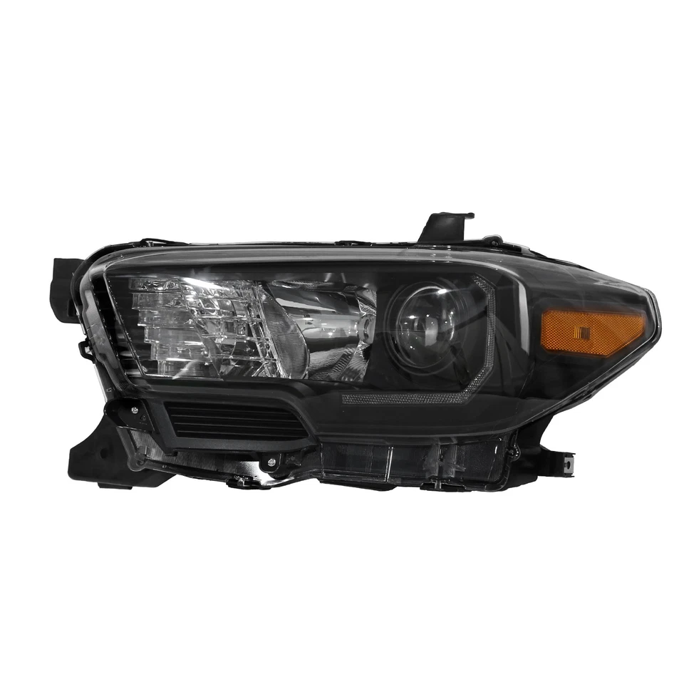 Подходит для Toyota Tacoma 2016-2021 годов выпуска галогенные фары фара со светодиодными дневными ходовыми огнями черный корпус - Изображение 2 из 4