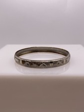 Baby Bangle Bracelet Silver Tone 1 7/8  In Diameter