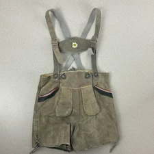 Vintage Leather Kids Lederhosen German Suede Bavarian Austrian  Boys 6 ?