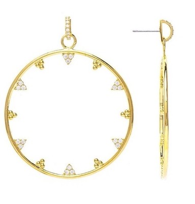 RIVKA FRIEDMAN  18K CZ Cluster Hoops