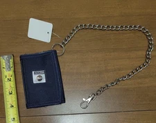 Vintage Paco Jeans Tri-Fold Denim Wallet Chain Rare Used