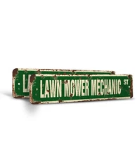 LAWN MOWER MECHANIC Vintage Style Street Sign repair repairman tractor riding