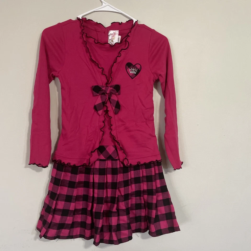 Vestido rosa/negro Dollie & Me Girls talla 10. Foto 3 de 4