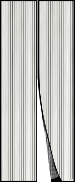 Fliegengitter TüR Magnet Insektenschutz 110X210Cm Klebemontage Ohne Bohren-image