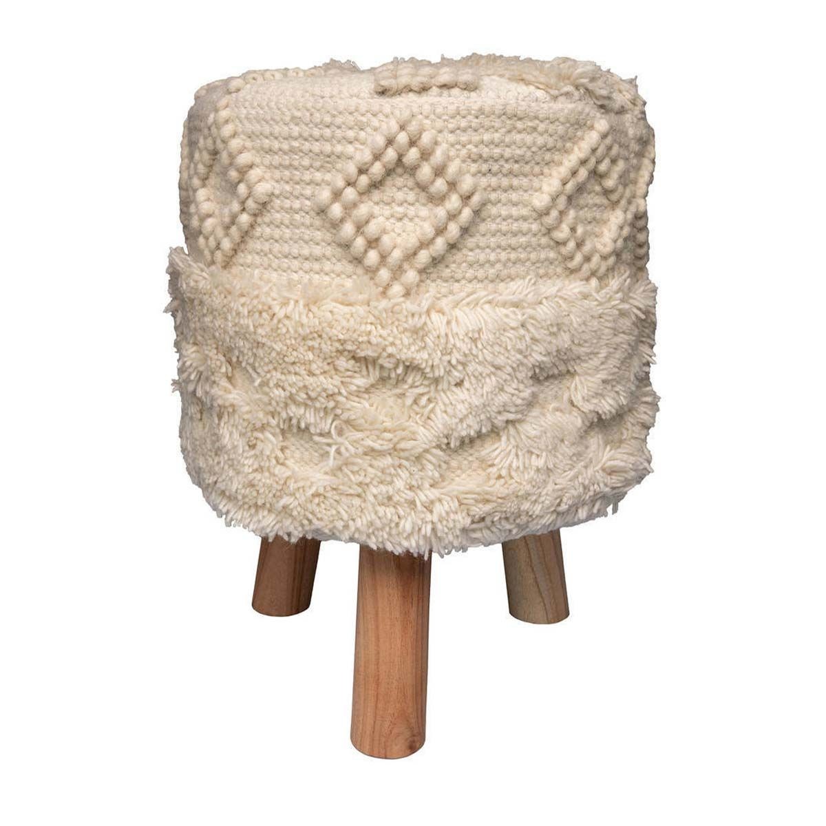 Tabouret fait main Bohist 50cm pour salon bohème et naturel