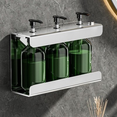 Wall Mounted Soap Dispenser Holder Stainless Steel Bathroom Storage Rack