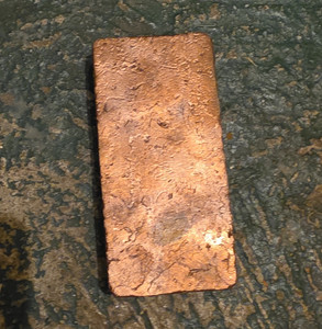 Copper Ingot Bars Lot - Rough Cast Rectangular Pieces, Unmarked Copper-Colored