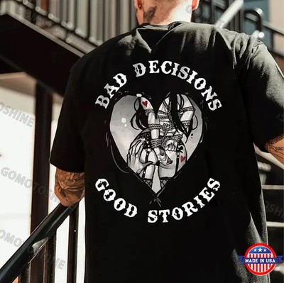 BAD DECISIONS GOOD STORIES Bundled Games Print Men's T-Shirt