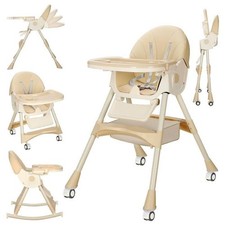 Convertible 6-in-1 Baby High Chair for Toddlers with Folding, Adjustable