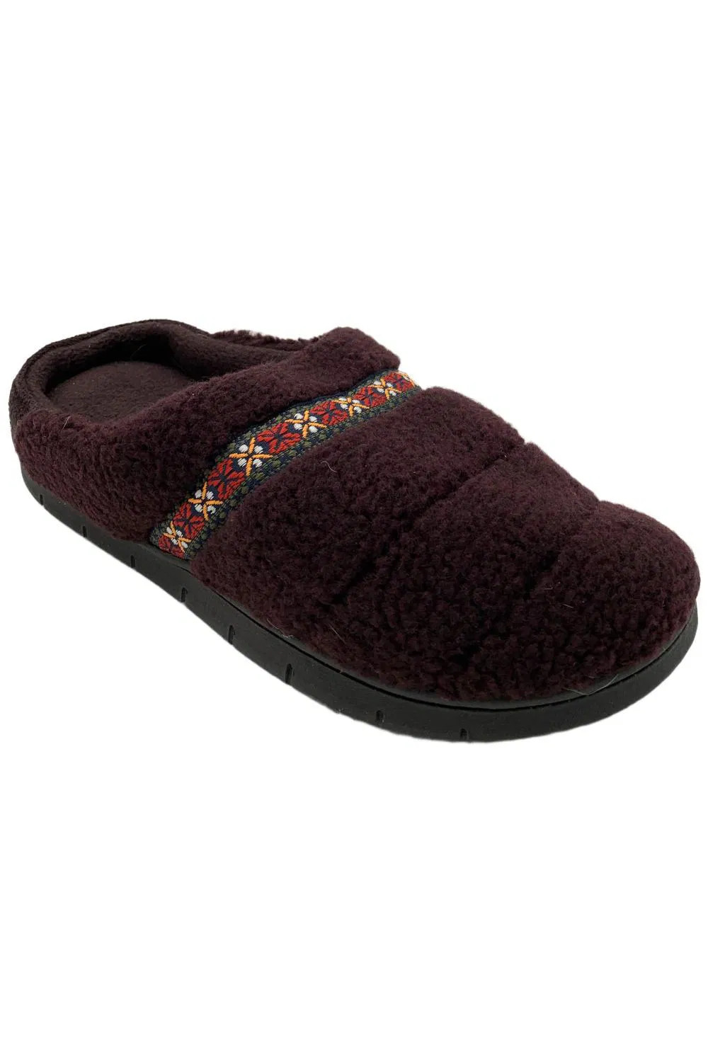 Isotoner Womens Berber Clara Clog Slipper Burgundy 4890₽