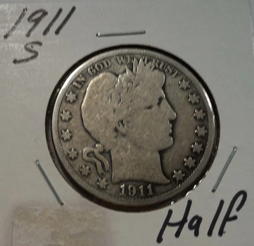 1911 S Barber Silver Half Dollar Circulated