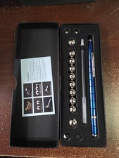 Magnetic Pen with 13 Rings - Decompression Magnet Metal Fidget Pen blue
