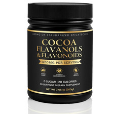 High Flavanol Cacao Powder, with 1200Mg Flavanols, Energy Boost Elevate Mood,