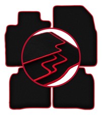 Velours-Fußmatten mit rotem Rand: für Nissan Note I E11 Minivan (2006-2012)