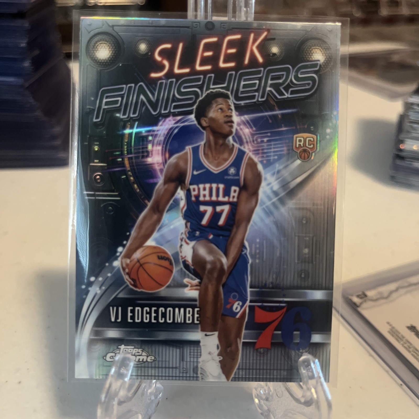 2025-26 Topps Chrome NBA VJ Edgecombe Sleek Finishers Refractor SF-23