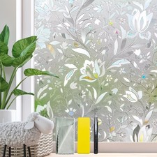 Bloss Window Privacy Film Decorative Stained Glass Window Film, Static Window...