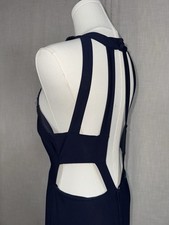 Windsor Women’s 13/14 Navy Blue Sleeveless Maxi Formal Gown Dress Prom Crystals