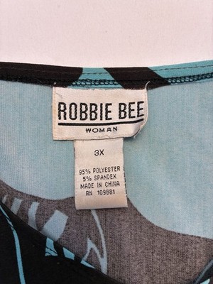 Robbie Bee Women's Dress 3X Butterfly Sleeve Round Neck Knee Length Teal