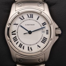 Cartier Santos Ronde 30mm Steel Watch Roman Dial 1561 1