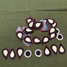 Primitive Wool Applique Holiday Layered Pennies Penny ? Rug  Project unfinished