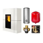 Edilkamin Blade2 H18 Up wasserführender Pelletofen Stahl Mattweiß inkl. Kit R-FX