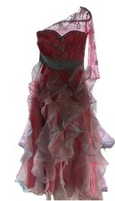 Pink Ruffle Rhinestone Beads Formal Dress Gown Flower Communion Occasion Girl 7