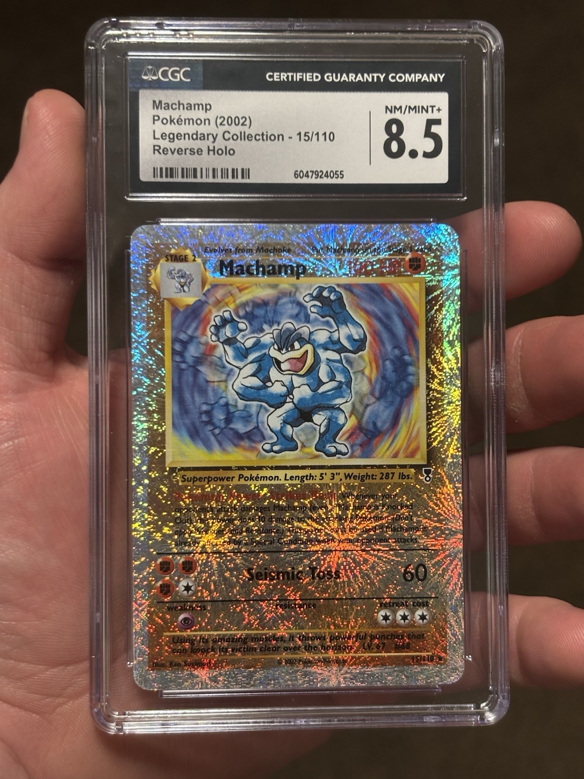 CGC 8.5 Machamp Reverse Holo 15/110 Legendary Collection 2002 Pokémon TCG