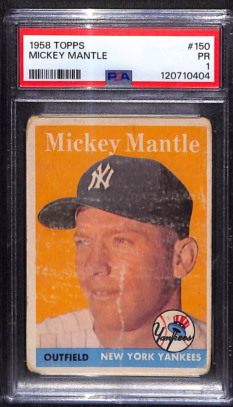 1958 Topps #150 Mickey Mantle - New York Yankees - PSA 1