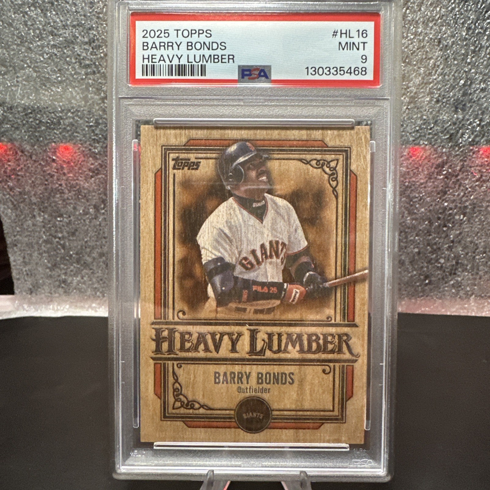 2025 TOPPS HEAVY LUMBER #HL16 BARRY BONDS PSA 9