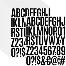 1400 Pcs 28 Sheets 2 Inch Letter and Number Stickers Self 11 8.8in, Black