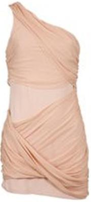 alice and olivia one shoulder goddess dress Alice + Olivia Wrapped Goddess Grecian One Shoulder Draped Dress Dusty Pink  M 6