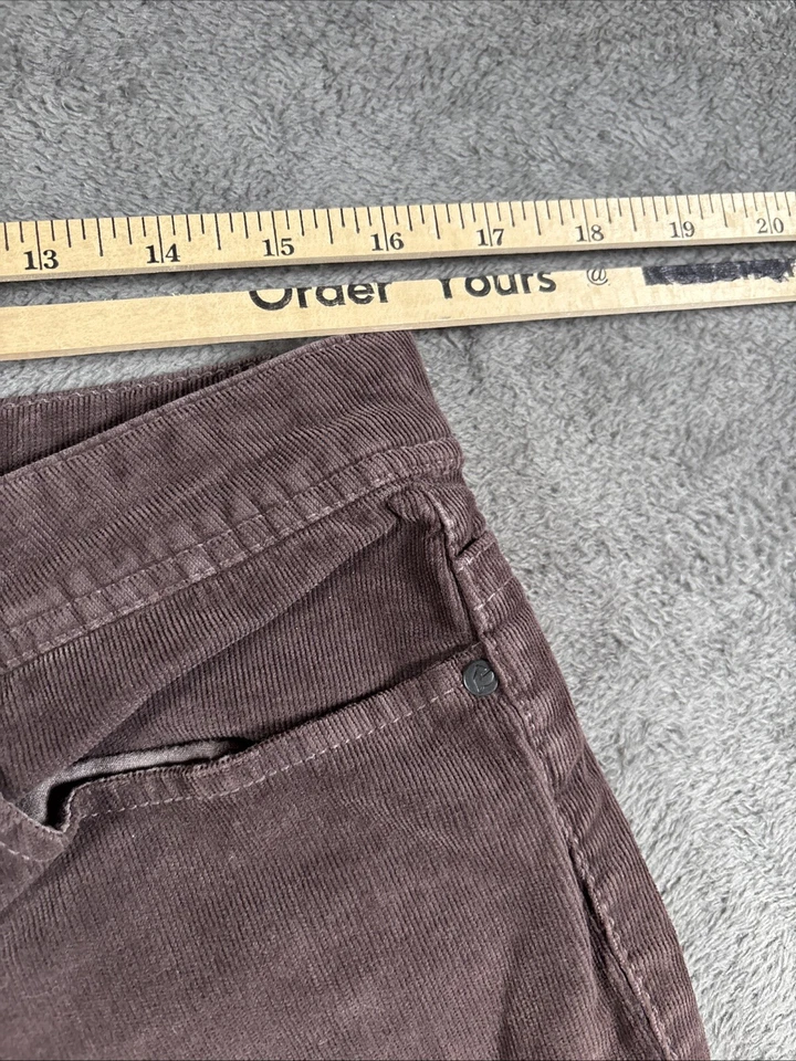 Pantalones de pana Sanctuary para mujer 32x31 marrón/púrpura bajo acampanado solapa bolsillo Y2K Foto 3 de 4