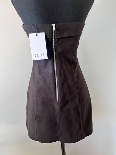 DAZIE Pearler Mini Dress Size 10 Black Lined Strapless with Zip - New with Tags - Picture 2 of 6