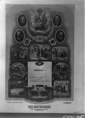 Photo:Brotherhood of Locomotive Engineers certificate c1879