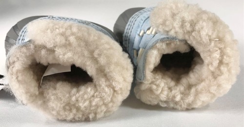 SOREL BABY Infant Caribootie Sz 2 Lamb Fur Lined Winter Oxygen Quarry Blue NWT - Picture 8 of 8