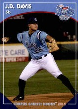 2016 Corpus Christi Hooks Grandstand #3 J. D. Davis Elk Grove California CA Card