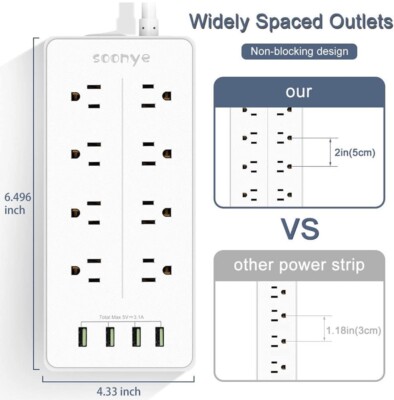 Soonye Smart USB Surge Protector Power Strip