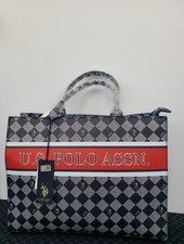 Us Polo Assn. Diamond Stripe Book Tote With Crossbody Strap × 1navy / 1sz