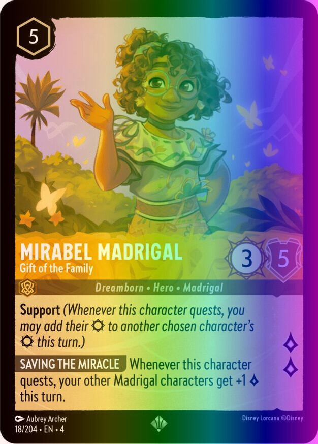 Lorcana Mirabel Madrigal - Gift of the Family (18/258) Ursula's Return NM FOIL
