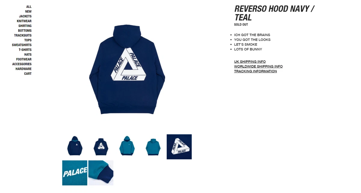 Palace hotsell reverso hoodie