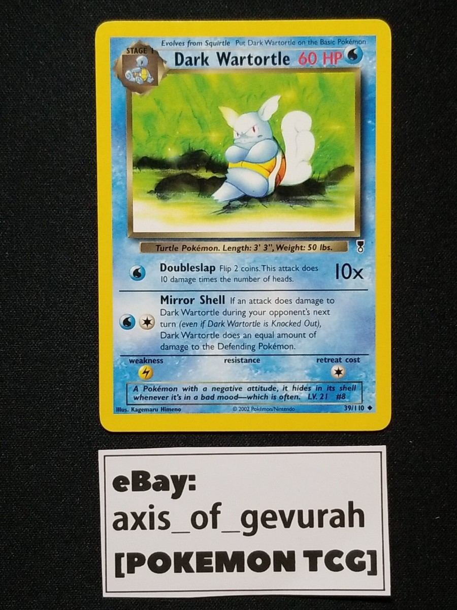 1995 dark wartortle pokemon card value can anyone tell me the of these cards? and how too go about selling them? Shiny machamp, shiny Laura's and wartortle. I have 4 other cards but hey don't Buy Wartortle 009/048 Pokemon Web 1st Edition Wartortle Pokemon - Dark Wartortle 39/110