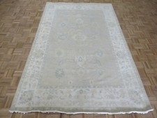 6'1 X 9'3 Hand Knotted Beige Turkish Oushak Oriental Rug Ushak G12005