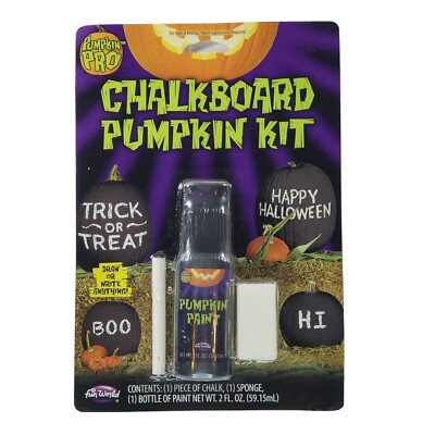 NEW Halloween Pumpkin Jack O Lantern Chalkboard Paint Chalk Painting Set Kit NEW