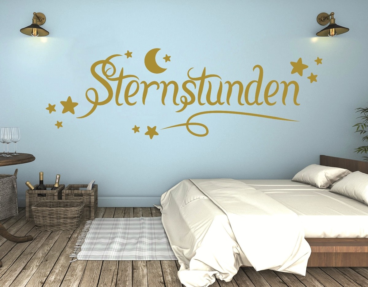 wandtattoo schlafzimmer kinderzimmer erwachsene und kinder sternstunden  pkm36